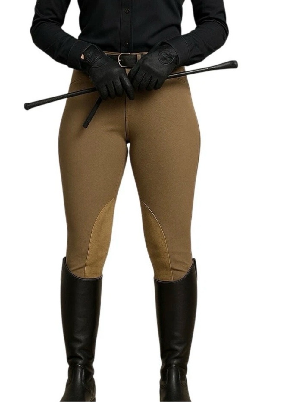 TuffRider Tan Riding Leggings with Knee Patches Women’s Breeches Size 30 NWT